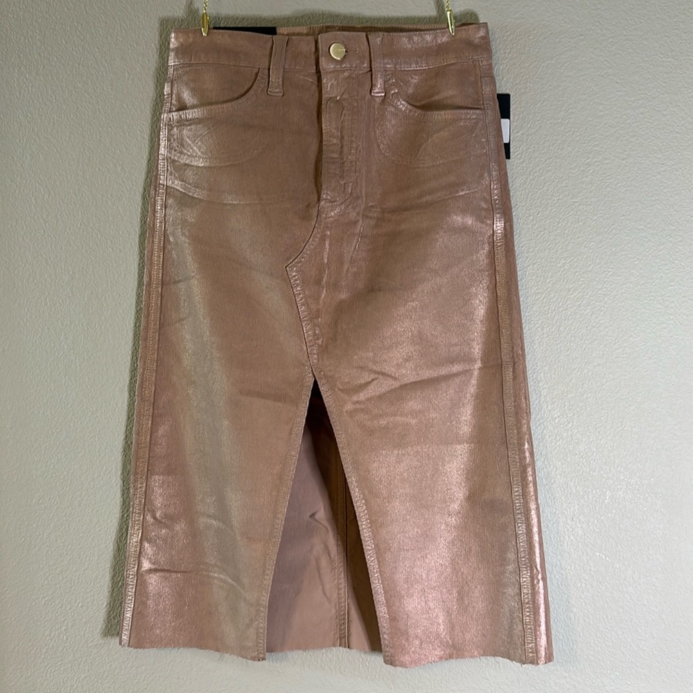 Sample Sale- Joe’s Jeans Pink DayDream Corduroy Midi Skirt with Front Sl…